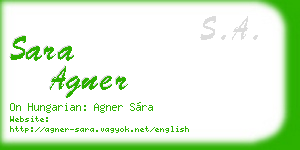 sara agner business card